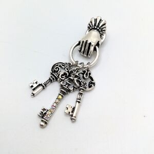 Victorian Revival Hand Brooch With Keys